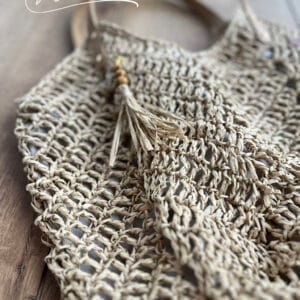 Palma kézzel horgolt raffia válltáska