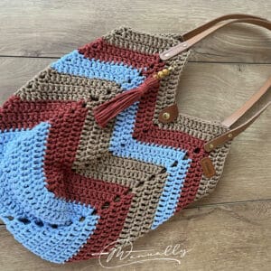 Toscana kézzel horgolt chevron mintás válltáska