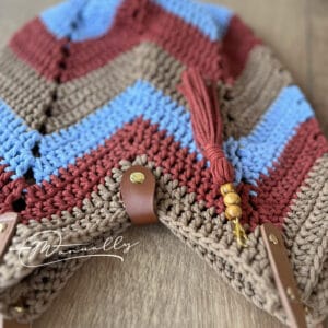 Toscana kézzel horgolt chevron mintás válltáska