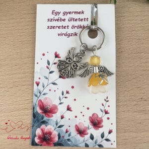 Óvónéni dadus ajándék angyal kulcstartó narancs