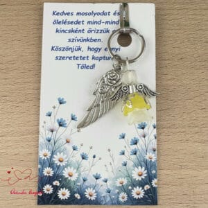Óvónéni dadus ajándék angyal kulcstartó sárga
