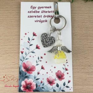 Óvónéni dadus ajándék angyal kulcstartó sárga