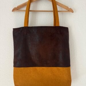 Barna és mustár tote bag
