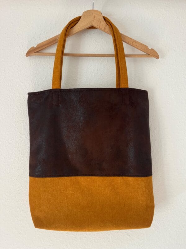 Barna és mustár tote bag