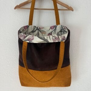 Barna és mustár tote bag