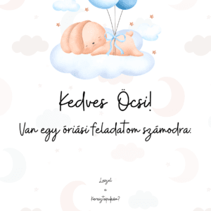 Keresztszülő felkérő kaparós kártya – Baba nyuszi