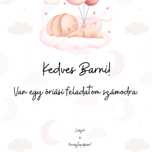 Keresztszülő felkérő kaparós kártya – Baba nyuszi