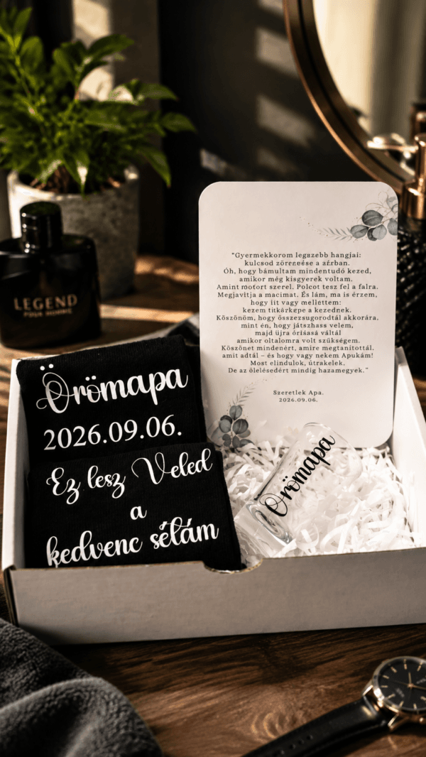 Örömapa box – zokni,pohár,kártya