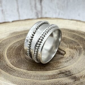 Pörgethető sterling ezüst gyűrű – meditációs spinner gyűrű