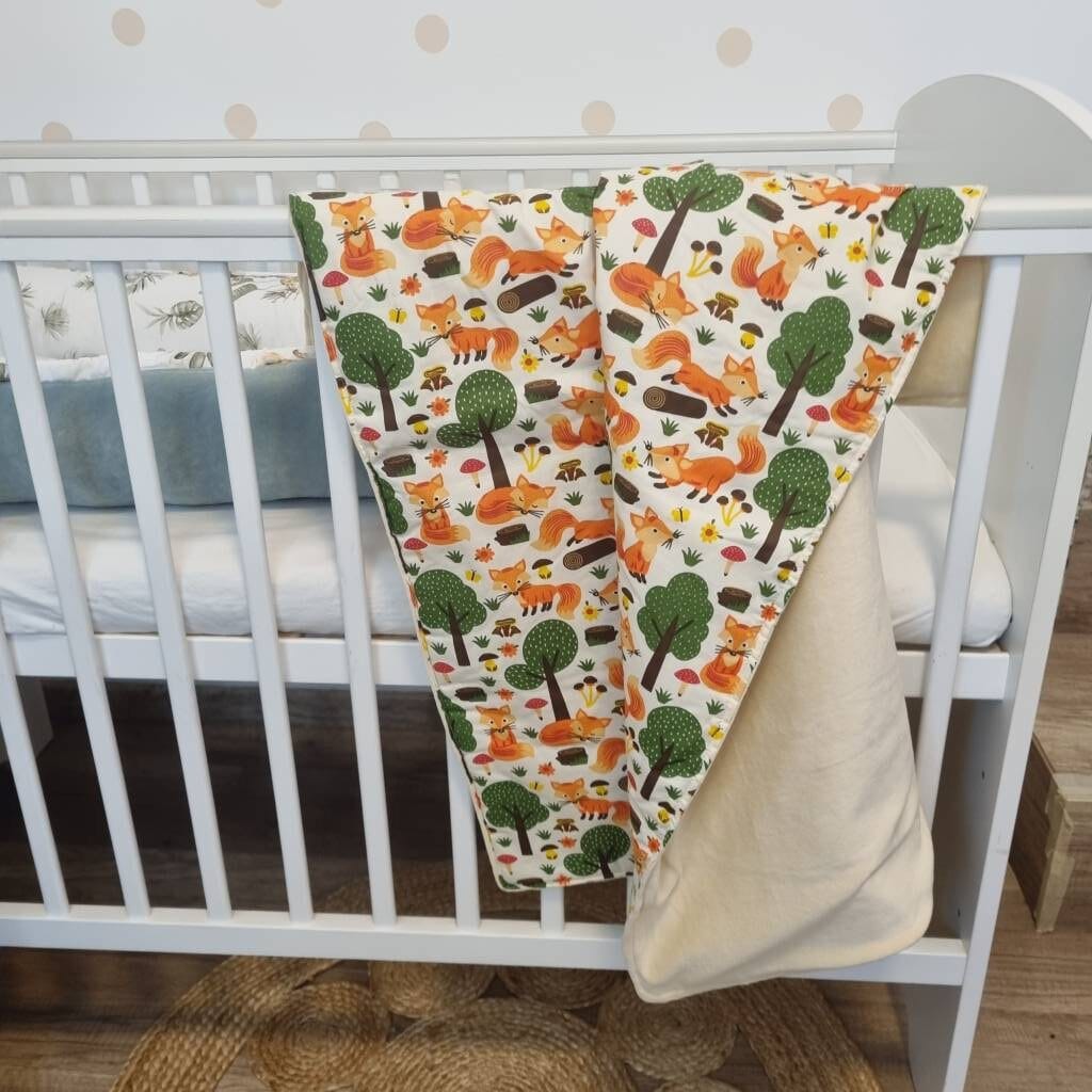 Rókás babatakaró babyplüss anyaggal – puha kényelem minden napra