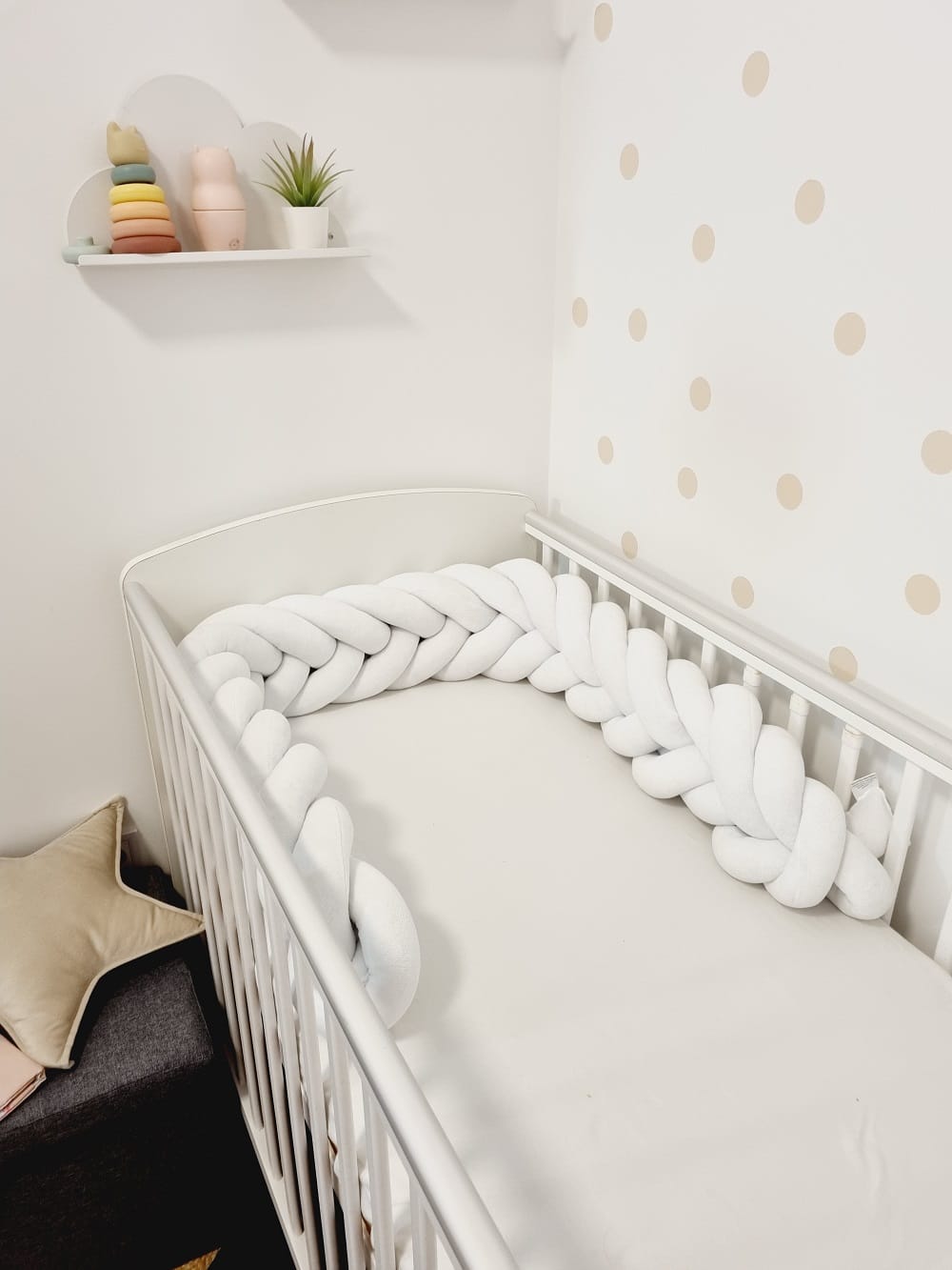 Halszálka mintás fonott rácsvédő – fehér – 420cm