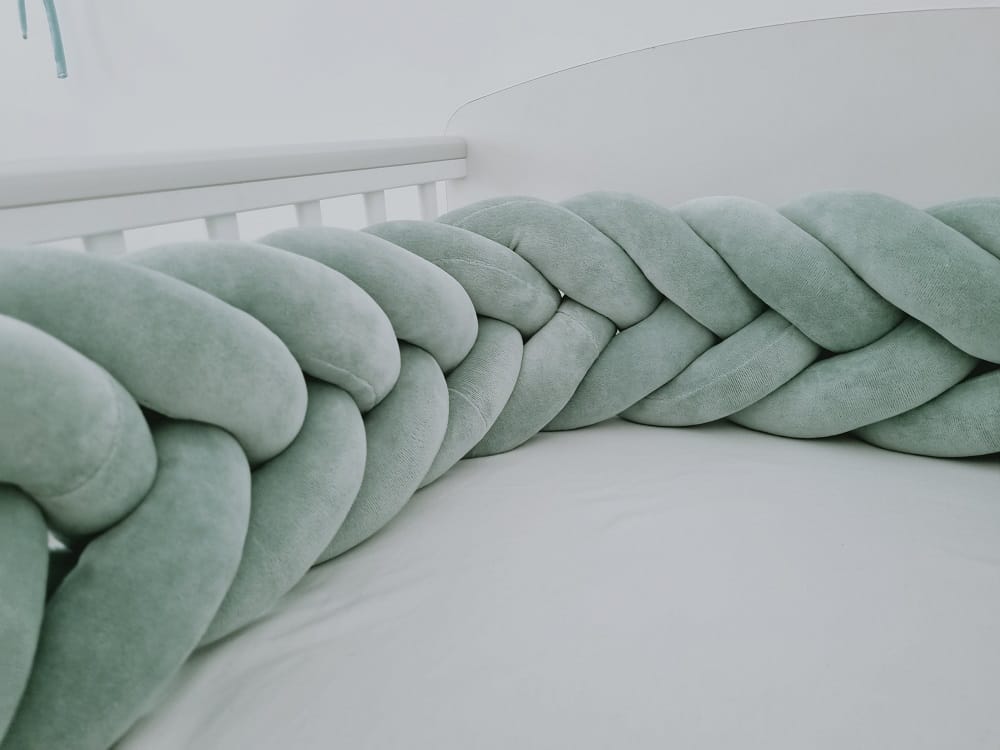 Halszálka mintás fonott rácsvédő – zsálya – 360cm