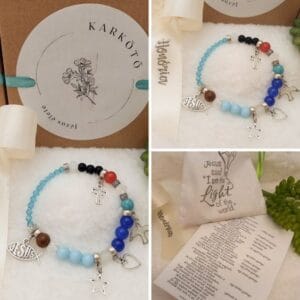 Jézus élete – keresztény történet karkötő-kék-027