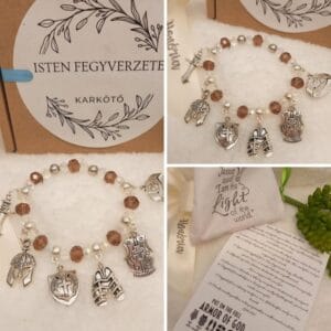Isten fegyverzete – keresztény történet karkötő-barna-049