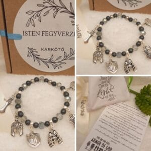 Isten fegyverzete – keresztény történet karkötő-szürke-050