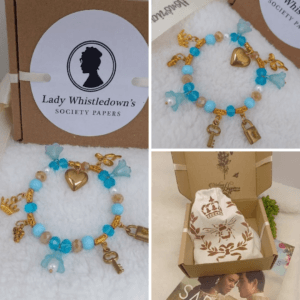 Bridgerton ihletésű-charm karkötő, virággyöngyökkel-B002