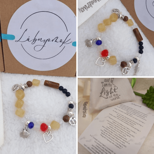 Lábnyomok – keresztény történet karkötő-kávé-068