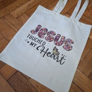 Bibliai igés szatyor- JESUS TOUCHED MY HEART-007