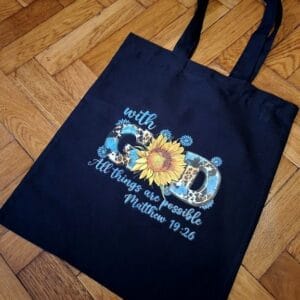 Bibliai igés szatyor- WITH GOD ALL THINGS ARE POSSIBLE-Máté 19.26-012