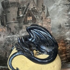 Éjfény sárkánytojás – kézzel festett fantasy dekor