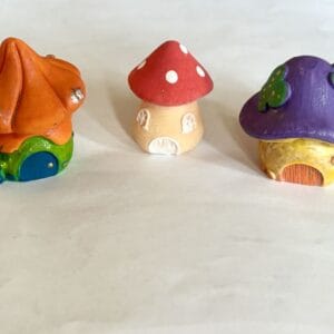 Mesegomba házikó szett – miniatűr tündérkerti dekor
