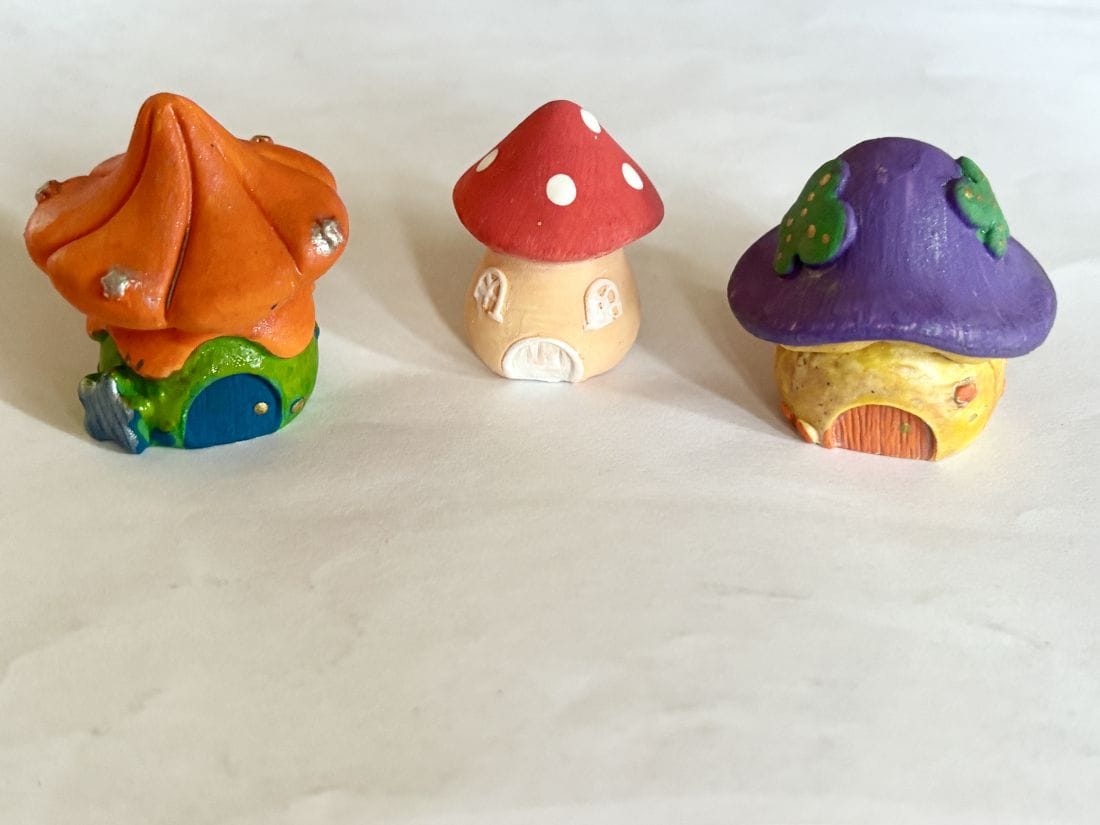 Mesegomba házikó szett – miniatűr tündérkerti dekor