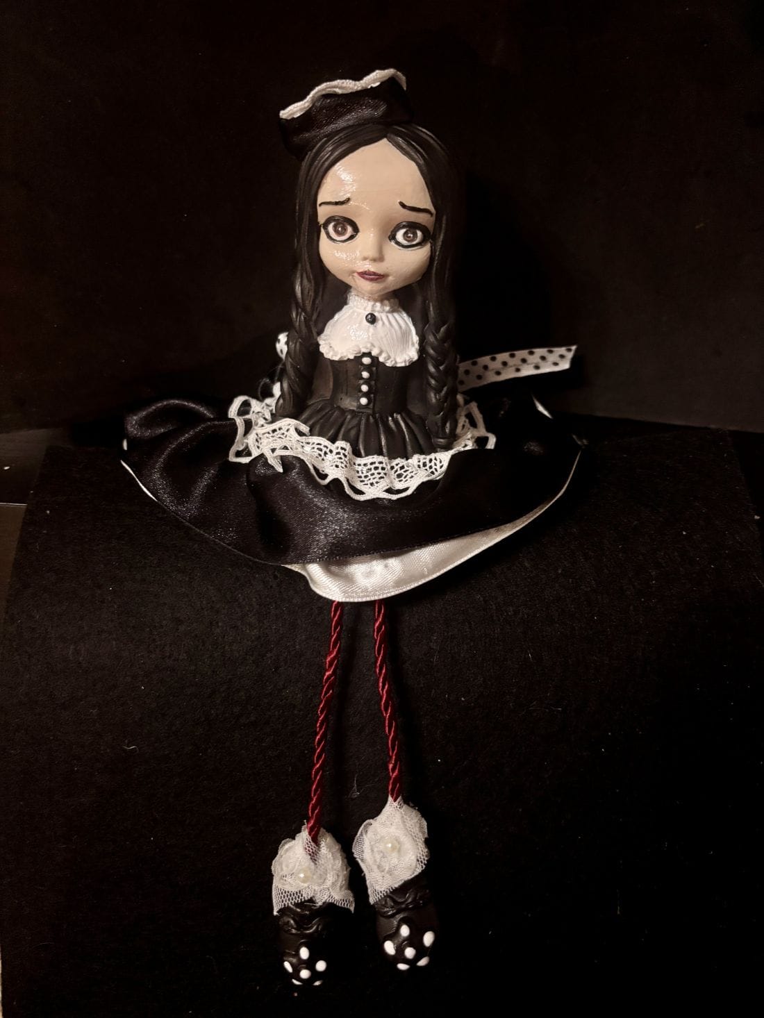 Wednesday goth kézműves baba (új)
