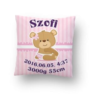 Pelenkás Macis Baba párna kislánynak