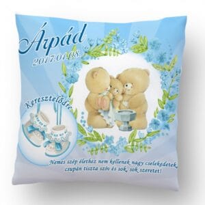 Keresztelő Ajándék kék virágos