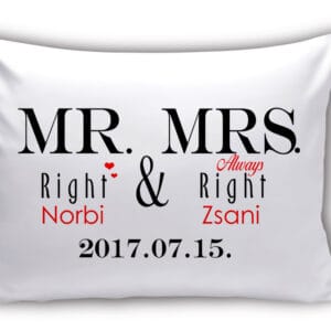 Modern Mr. Mrs. párna