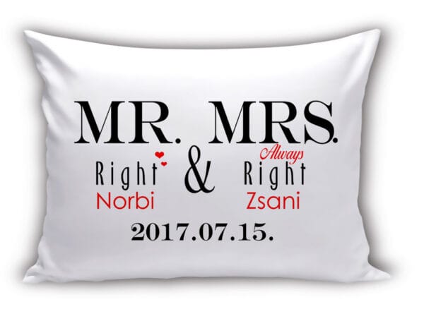 Modern Mr. Mrs. párna