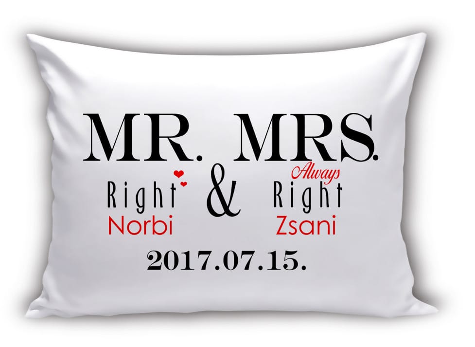 Modern Mr. Mrs. párna