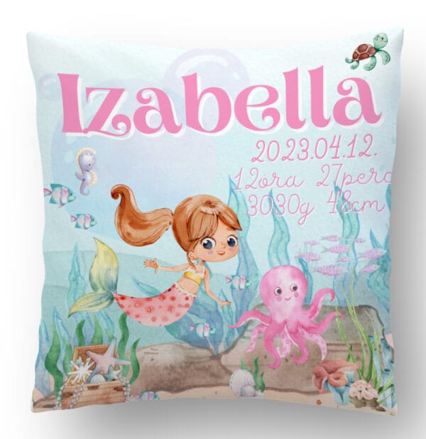 Hableányos baba párna névvel