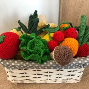 Horgolt gyümölcsös tál