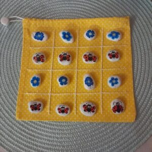 Kavics amőba játék, textil zsákban