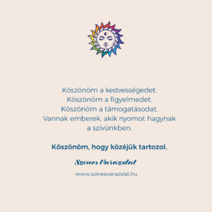 Köszönöm- egyedi kézműves lap köszönő üzenettel