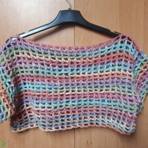 kézzel horgolt hálós, mesh top