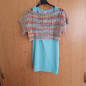 kézzel horgolt hálós, mesh top