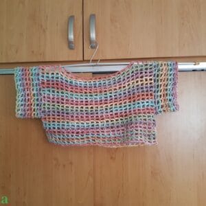 kézzel horgolt hálós, mesh top