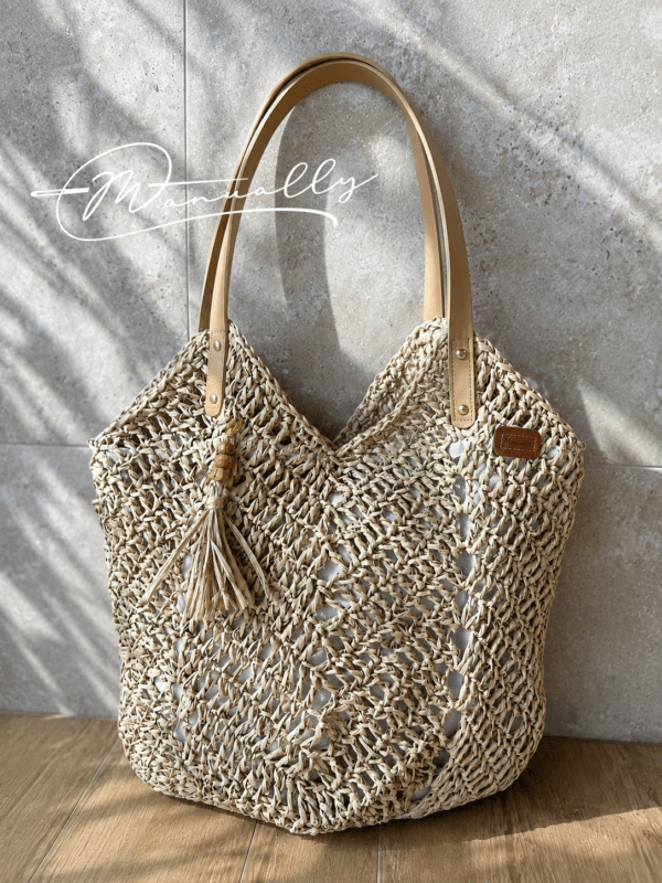Palma kézzel horgolt raffia válltáska
