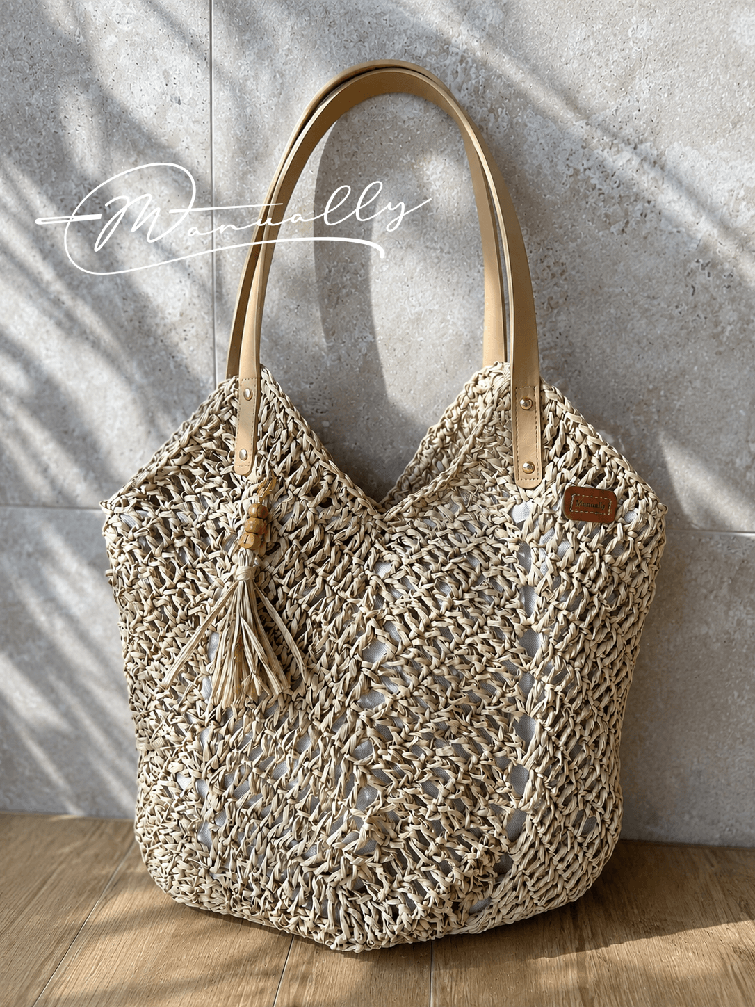 Palma kézzel horgolt raffia válltáska