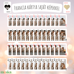 Francia kártya / Póker / Fényképes kártyajáték / Egyedi kártyapakli / Születésnap, névnap, lánybúcsú, legénybúcsú, céges