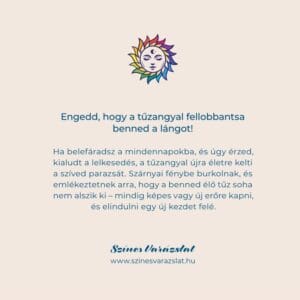 Tűzangyal kézműves képeslap inspirációs üzenettel