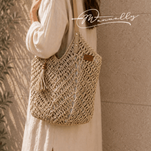 Palma kézzel horgolt raffia válltáska
