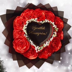 Burning Bouquet Classic – Égő szív örökrózsa csokor (11 szál)