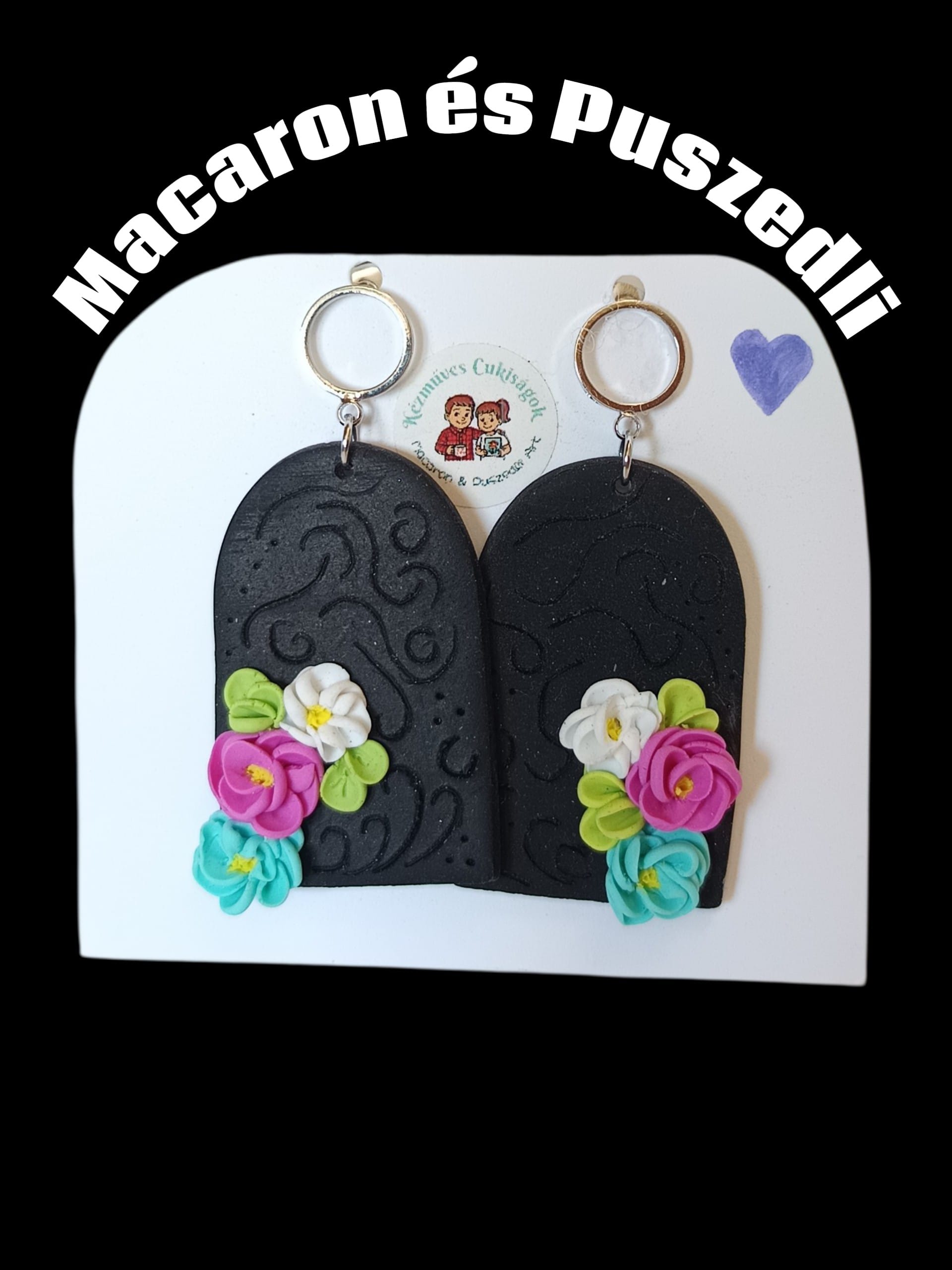 Elegáns alkalmi Polymer Clay fülbevaló