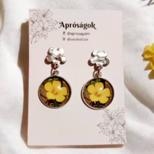 Sárga virágos fülbevaló