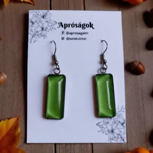 Világoszöld téglalap fülbevaló