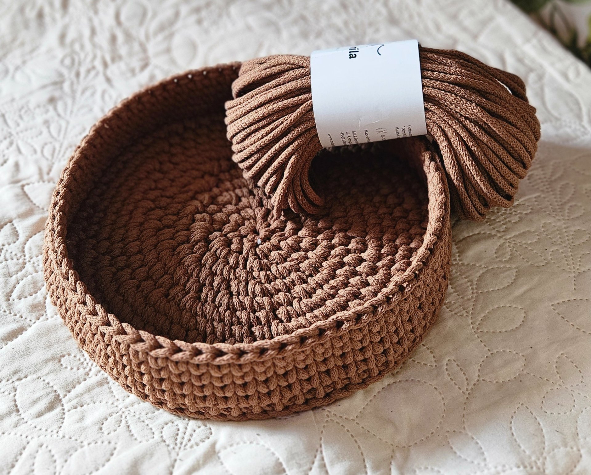 Horgolt kerek tálca 🧶