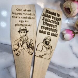 Bud Spencer és Terrence Hill gravírozott fakanál pár